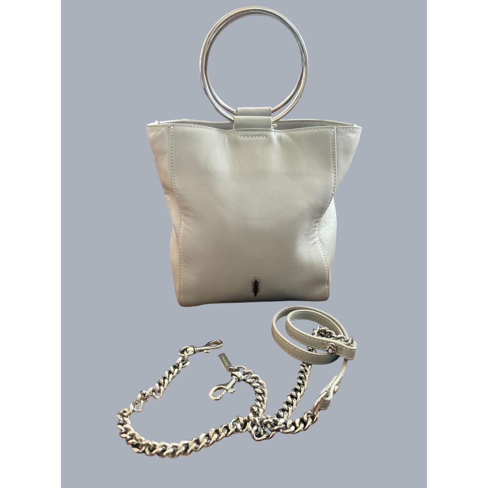 Thacker Le Pouch Leather Crossbody Bag in Cloud Grey